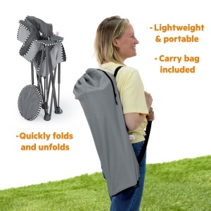 Scaun de calatorie pentru bebelusi Bright Starts Pop N Chill, gri, cu protectie UV 50 - Img 6