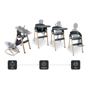 Scaun de masa babyGO Levels Newborn, ajustabil, pliabil, negru - Img 5