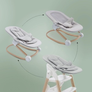 Scaun de masa babyGO Levels Newborn, alb, pliabil, suport 110 kg - Img 6
