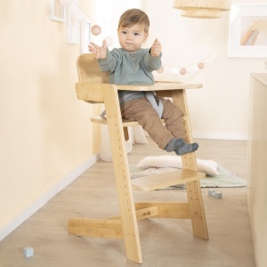 Scaun de masa Babyhochstuhl Nature Up - Bambus FSC, Abatabil, 70 kg - Img 4