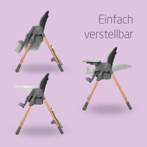 Scaun de masa copii Maxi-Cosi Minla, 6 in 1, 0-14 ani, 9 inaltimi, Essential Graphite - Img 2