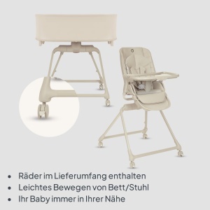 Scaun de masa Lionelo Maddie 3-in-1 cu functie de rotire 360, bej - Img 8