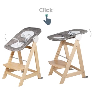 Scaun de masa pentru copii Roba Born Up cu suport pentru nou-nascuti, design natural - Img 3