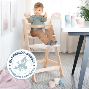Scaun inalt pentru copii roba Sit Up III din lemn natur reglabil pana la 50 kg - Img 11
