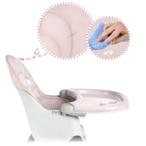 Scaun inalt Ricokids Scaun inalt pentru copii pentru copii 3 in 1 de la 6 luni Scaun de sufragerie cu centura de siguranta Cadru pliabil usor de intretinut reglabil pe inaltime Crestere cu copil Cos detasabil Roz - Img 7