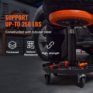 Scaun mecanic VEVOR ajustabil 1134 kg negru-portocaliu cu suport pentru unelte - Img 5