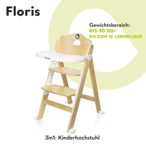 Scaun multifunctional Lionelo Floris 3-in-1 din lemn reglabil Natural - Img 2