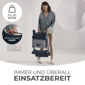 Scaun pentru copii Kinderkraft FOLDEE, portabil, verde, cu tavita si suport pentru picioare - Img 3