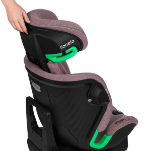 Scaun pentru copil pivotant LIONELO HARMONY I-SIZE 360deg pentru copii de la 40-150 cm, montare cu ISOFIX + stabilizare picior, reglare tetiera si spatar, insertie de reducere Dri-Seat - Img 6