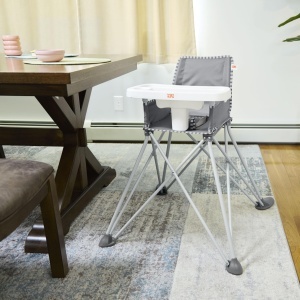 Scaun portabil pentru copii Bright Starts Pop N Dine, Unisex, gri, 6 luni - Img 13