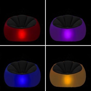 Scaun umflat Chight InnovaGoods cu LED-uri colorate si telecomanda, gri - Img 4