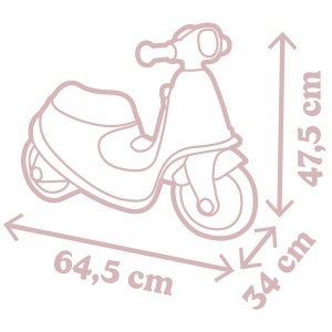Scooter pentru copii Smoby, roz, cu design retro, cu cheie mecanica si roti silentioase - Img 6