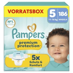 Scutece Pampers Premium Protection, Marimea 5, 186 bucati, 11kg-16kg