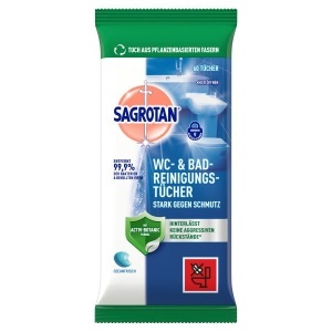 Servetele umede de curatare WC Sagrotan - 6 pachete x 60 bucati, antibacteriene, biodegradabile - Img 2