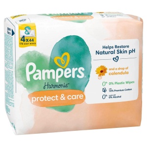Servetele umede Pampers Harmonie Protect Care, 4 pachete, 176 servetele