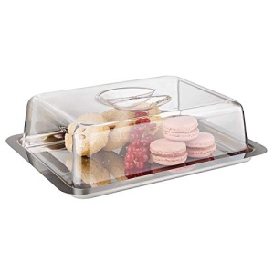 Serviertablett APS 67 din inox cu hauba, 25 x 19 x 7 cm, rezistent si elegant - Img 2