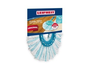 Set 2 Capete de Inlocuire Leifheit CLEAN TWIST Disc Mop Micro Duo, Senzor de Curatare, Saugabil