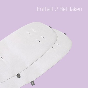 Set 2 cearceafuri Maxi-Cosi Alba 100 bumbac alb pentru patut Alba All-in-One - Img 3