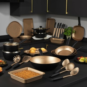 Set 2 forme de copt Russell Hobbs Opulence 28 cm, antiaderente, aurii - Img 6