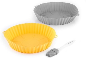 Set 2 forme din silicon InnovaGoods pentru friteuze cu aer cald antiaderente reutilizabile gri - Img 2