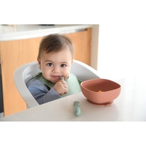 Set 2 lingurite silicon Beaba ergonomice texturi diferite Sage GreenVelvet Grey - Img 4