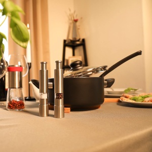Set 2 Muli Manuale pentru Piper si Sare Relaxdays, Inox, 15 cm, Design Elegant - Img 2