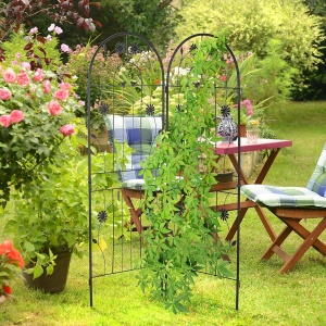 Set 2 Rankgitter Relaxdays, 150 x 50 x 1,5 cm, Metal, Negru - Img 2