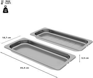 Set 2 recipiente de abur Neff Z1650DU0 din inox Made in Germany - Img 2