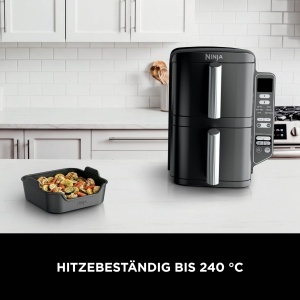 Set 2 Silikonschale pentru Friteuza cu Aer Cald Ninja SL300, Hitzebestendig 240C, Negru - Img 7