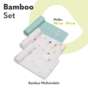 Set 3 Bete Mull pentru Bebei Lionelo Bamboo, 70x70 cm, 100 Bambus - Img 2
