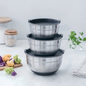 Set 3 Boluri din Inox Lacor 60050, Capacitate 1.5L, 2.2L, 3L, Cu Capace - Img 3