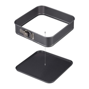 Set 3 forme de copt patrate Relaxdays, carbonstahl, antiaderente, 24-28 cm, antracit - Img 7