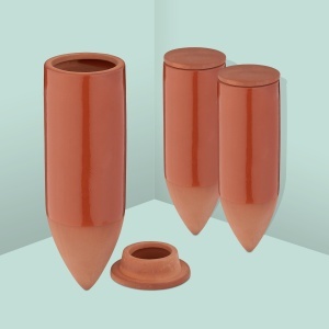 Set 3 Ghiocel pentru Udare Automata Relaxdays, 330ml, Terracotta - Img 3