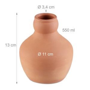 Set 3 Ollas din Ceramica Relaxdays, 550 ml, Culoare Terracotta - Img 4