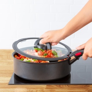 Set 3 Piese Capac Din Sticla Tefal Ingenio 161820 cm, Design Compact - Img 5