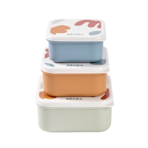 Set 3 Snackboxe Beaba, 230ml350ml500ml, Usor de Deschis, Compacte - Img 2