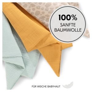 Set 3 Tetra Hauck Cuddle N Clean 100 Bumbac 80x80 cm Culori Neutre - Img 3
