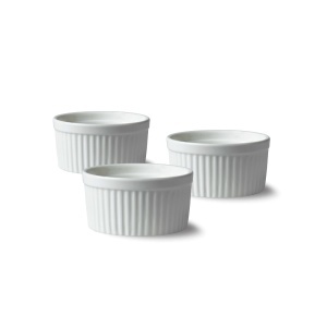 Set 3 Vase Ceramice Lacor 61239, 130 ml, Alb, Rezistente la Temperaturi
