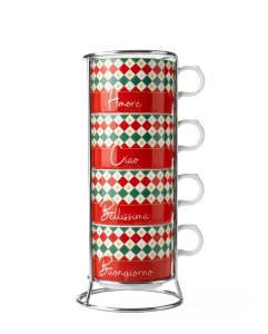 Set 4 Cani Cappuccino Bialetti, Porcelain, 160 ml, Design Italian