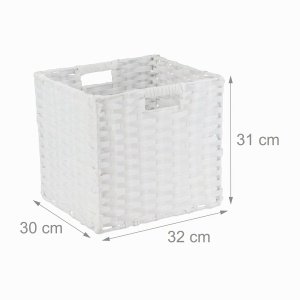 Set 4 Cosuri de Depozitare Relaxdays, Plastic, Alb, 31x32x30 cm - Img 4
