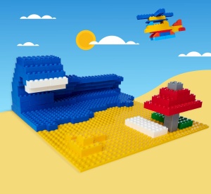 Set 4 Placi de Constructie Simba Blox 25x25cm Compatibile Culori Diverse - Img 5