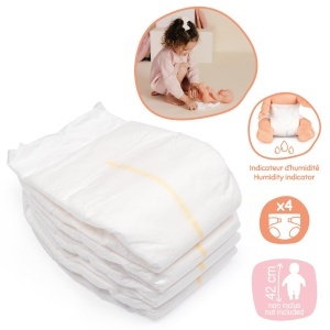 Set 4 Windeln pentru Papusi Smoby Baby Nurse, pentru Papusi de pana la 50 cm - Img 2