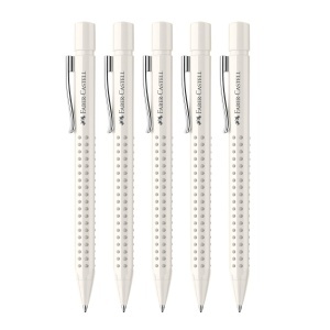 Set 5 Stilouri Faber-Castell Grip 2010, Culoare Coconut Milk, 0.4 mm