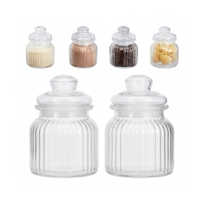 Set 6 Borcane Sticla Relaxdays, 700 ml, Transparent, Cu Capac - Img 8