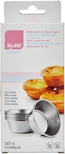 Set 6 forme pentru pastel de nata Ibili 142000 aluminiu argintiu 17 x 8 x 4 cm - Img 3