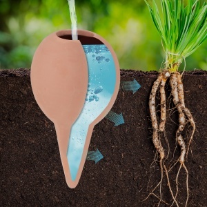 Set 6 Ghiulele de Udat Relaxdays pentru Plante de Interior si Exterior, 11.5 x 6 cm, Terracotta - Img 2