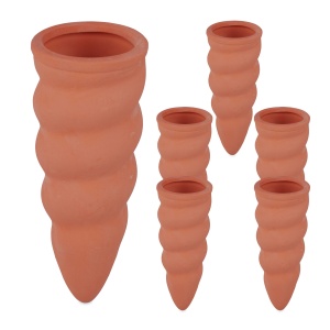 Set 6 Ghiuvete pentru Udare Automata Relaxdays, pentru Sticle PET de 1.5L, Terracotta
