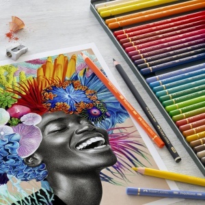 Set 60 Creioane Colorate Faber-Castell Polychromos cu Mina de 3,8 mm, Metalletui - Img 5