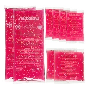 Set 8 Comprese Gel Relaxdays, 3 Dimensiuni, Reutilizabile, Roz