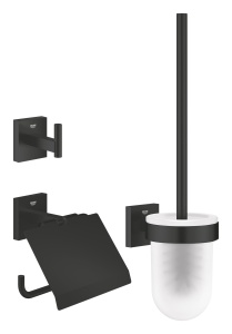 Set Accesorii Baie GROHE Start Cube 3in1, Negru Mat, Fara Gauri